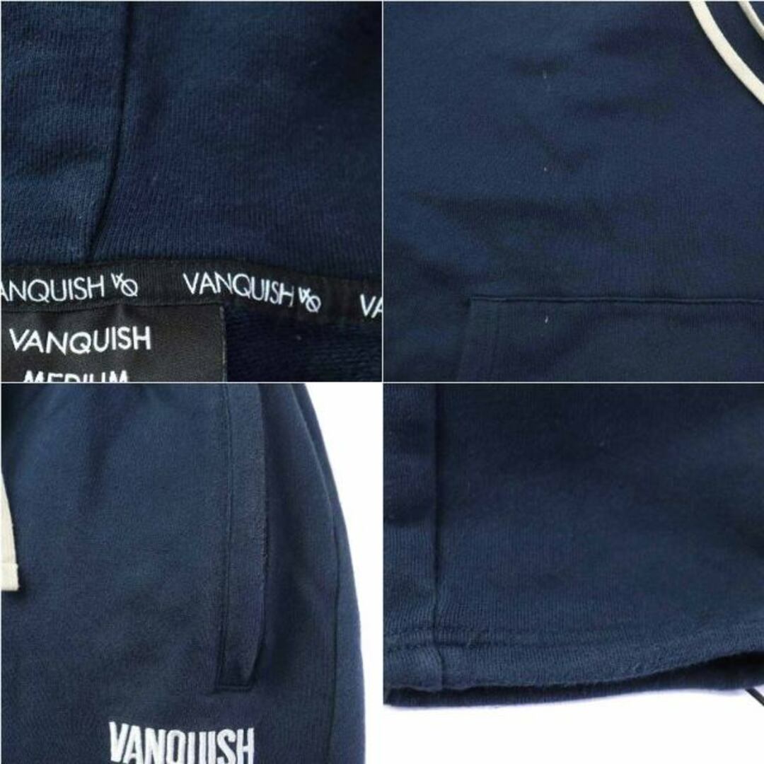 VANQUISH(ヴァンキッシュ)のヴァンキッシュ セットアップ 上下 プルオーバーパーカー パンツ M S 紺 レディースのトップス(パーカー)の商品写真