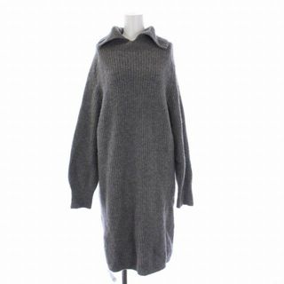 スピックアンドスパン(Spick & Span)のスピック&スパン 22AW 2way畦ミニタケワンピース ニット 長袖 グレー(ひざ丈ワンピース)