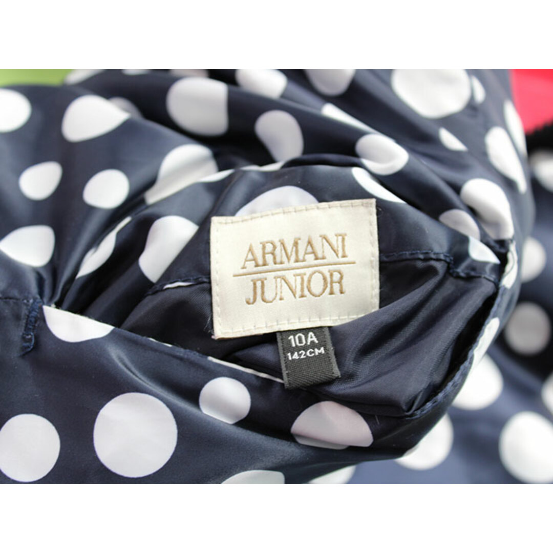 ポリ100％中綿【冬物 新入荷!】▲アルマーニ ジュニア/Armani Junior▲142cm(10A) リバーシブルダウンジャケット/ダウンコート/ブルゾン/ジャンパー 紺白×赤子供服 キッズ kids ジュニア 女の子 冬 otr 422132