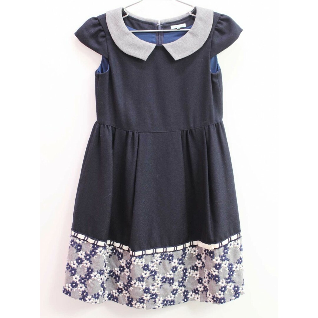 ワンピース【新入荷!】◇トッカ/TOCCA BAMBINI◇130cm 半袖ワンピース 紺×グレー フォーマル 入学式 結婚式 七五三 冠婚葬祭 発表会 謝恩会子供服 キッズ kids 女の子 fml 822132