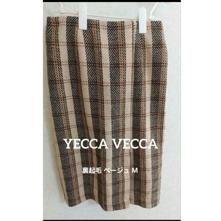 イェッカヴェッカ(YECCA VECCA)のYECCA VECCA チェック スカート ベージュ M(ひざ丈スカート)