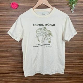 ️pbi ピービーアイ️ メンズ Sサイズ Tシャツ ベージュ アニマルワールド(Tシャツ/カットソー(半袖/袖なし))