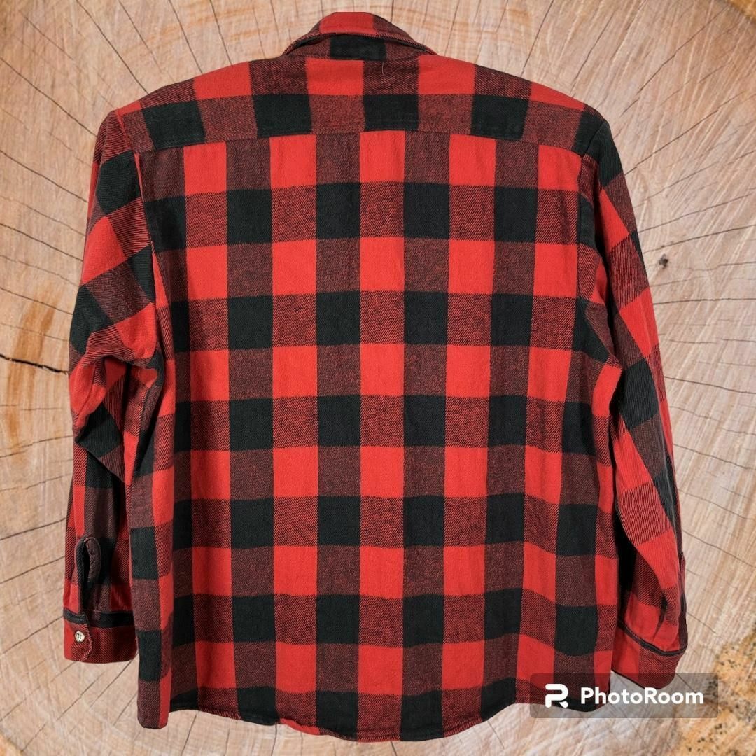 VINTAGE(ヴィンテージ)のアメリカ古着 バッファローチェックシャツ ブラック×レッド #55112 メンズのトップス(シャツ)の商品写真