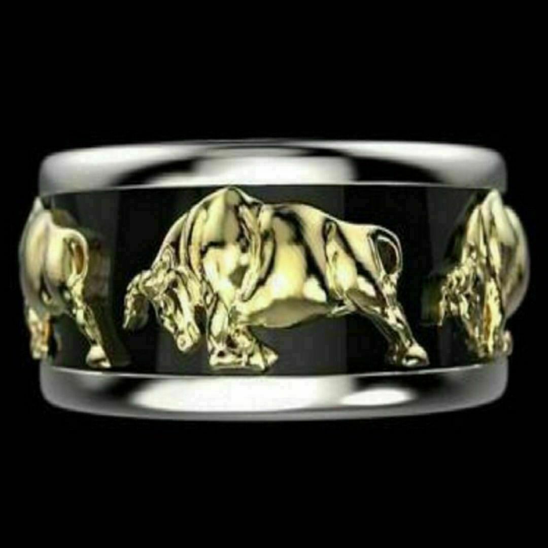 【A114】リング　メンズ　指輪　シルバー　バッファロー　牛　20号 メンズのアクセサリー(リング(指輪))の商品写真