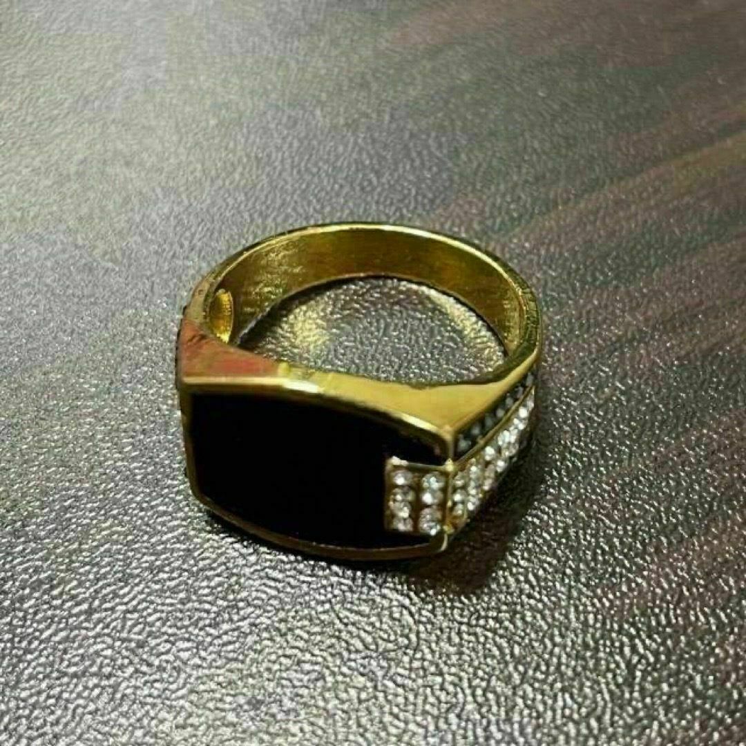 【R001】リング　メンズ　指輪　ゴールド　ジルコニア　20号 メンズのアクセサリー(リング(指輪))の商品写真