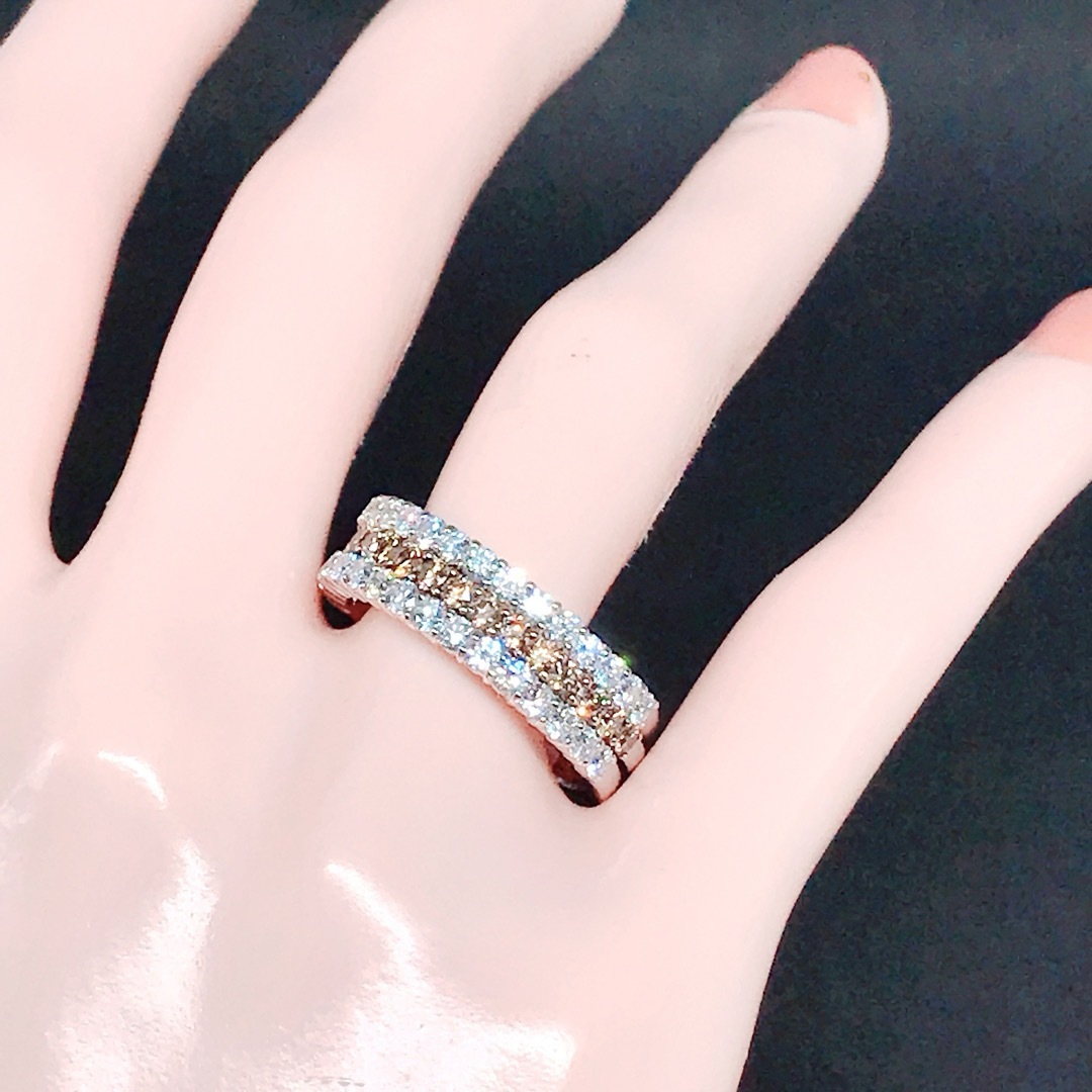 PonteVecchio(ポンテヴェキオ)の1.97ct ポンテヴェキオ 3連 ハーフエタニティ ダイヤモンドリング K18 レディースのアクセサリー(リング(指輪))の商品写真