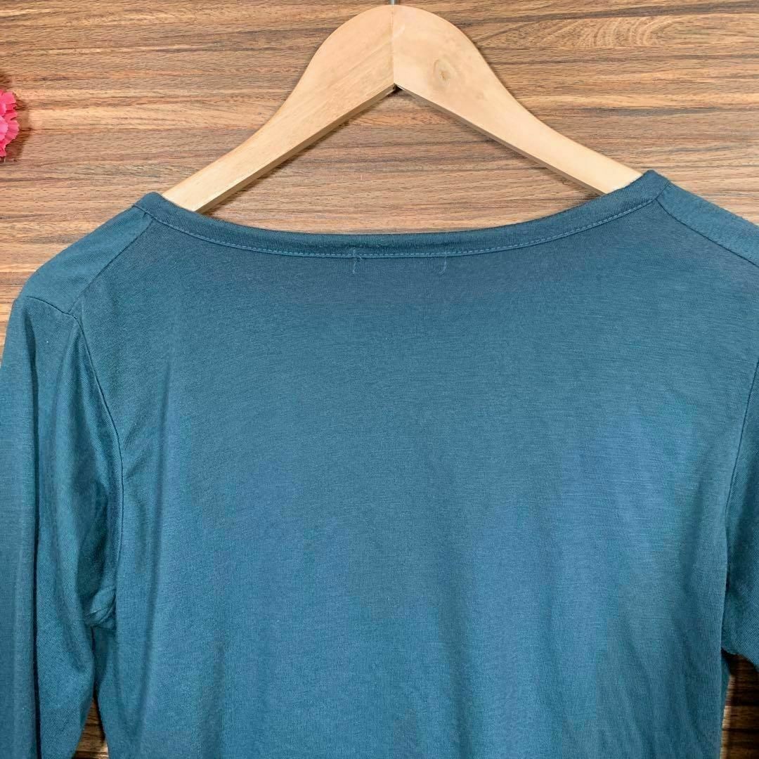 MON MA MES モンマメ️ ボタン付きTシャツ Lサイズ 緑 グリーン レディースのトップス(Tシャツ(長袖/七分))の商品写真