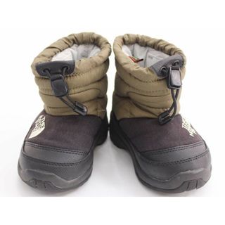 ザノースフェイス(THE NORTH FACE)の【冬物 新入荷!】◇ザ・ノースフェイス/THE NORTH FACE◇15cm ヌプシブーティー/スノーブーツ/ウィンターブーツ/シューズ/靴 カーキ×黒 ウィンタースポーツ スキー教室 スノボ アウトドア 雪遊び 防寒【中古】子供 キッズ kids 男の子 女の子 冬 seasonal 622132(ブーツ)