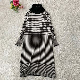 マックスマーラ(Max Mara)のマックスマーラ ニットワンピース シルク ウール タートルネック ロング丈 M(ロングワンピース/マキシワンピース)