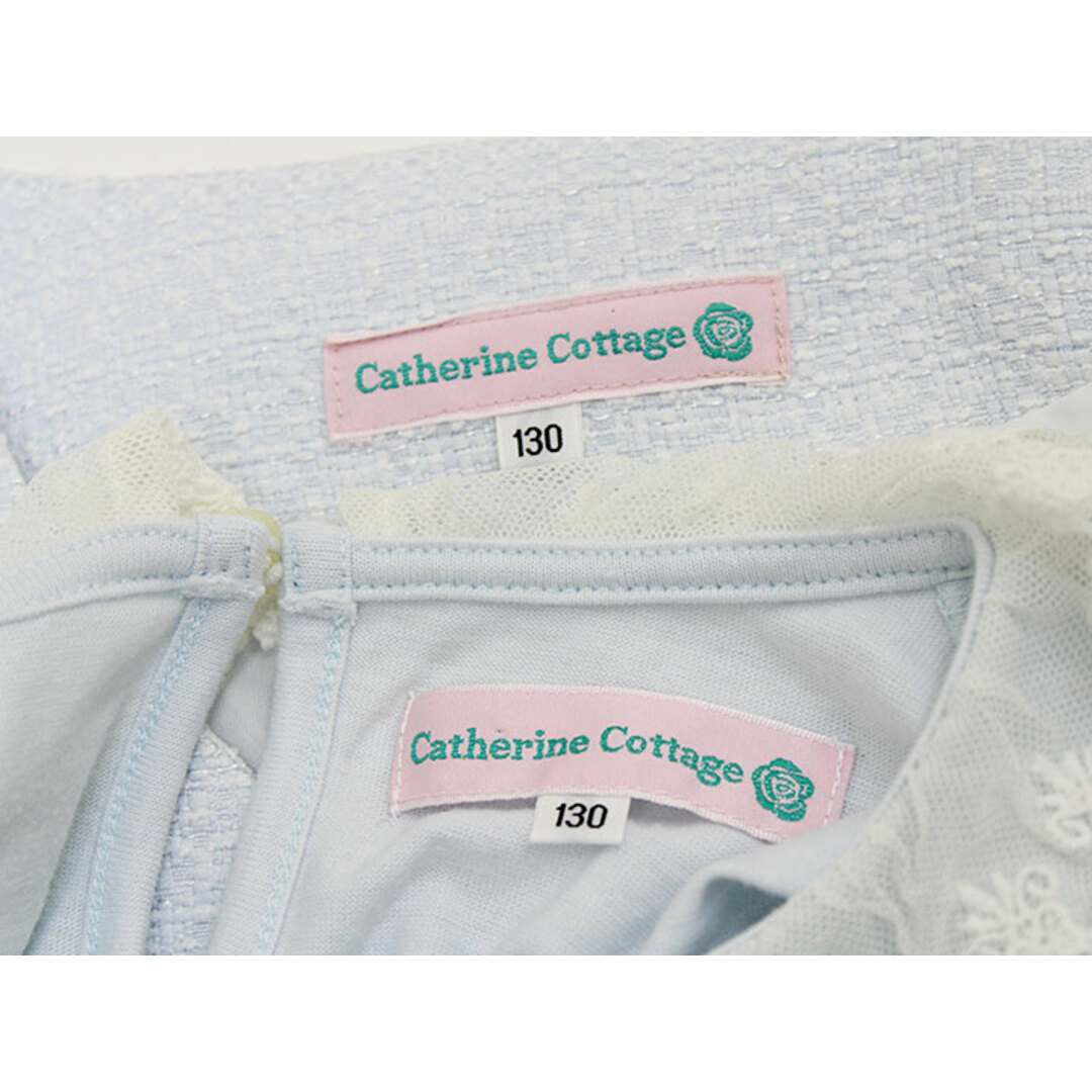 Catherine Cottage(キャサリンコテージ)の【新入荷!】▲キャサリンコテージ/CatherineCottage▲130cm アンサンブル 水色 ブローチ付き フォーマル 入学式 卒業式 卒園式 謝恩会 結婚式 発表会 冠婚葬祭【中古】子供服 キッズ kids 女の子 fml 822132 キッズ/ベビー/マタニティのキッズ服女の子用(90cm~)(その他)の商品写真