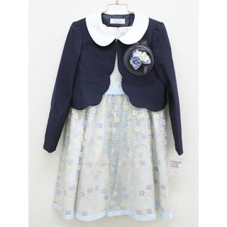 エル(ELLE)の【新入荷!】新品 未使用品▲エル/ELLE▲130cm アンサンブル 濃紺×水色系 コサージュ付き フォーマル 入学式 卒業式 卒園式 謝恩会 結婚式 発表会 冠婚葬祭 子供服 キッズ kids 女の子 fml 822132(その他)