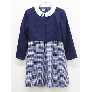 ファミリア(familiar)の【新入荷!】▲ファミリア/familiar▲130cm アンサンブル 紺×チェック フォーマル 入学式 卒業式 卒園式 お稽古 通塾 見学会 結婚式 発表会 冠婚葬祭【中古】子供 キッズ kids 女の子 fml 822132(その他)