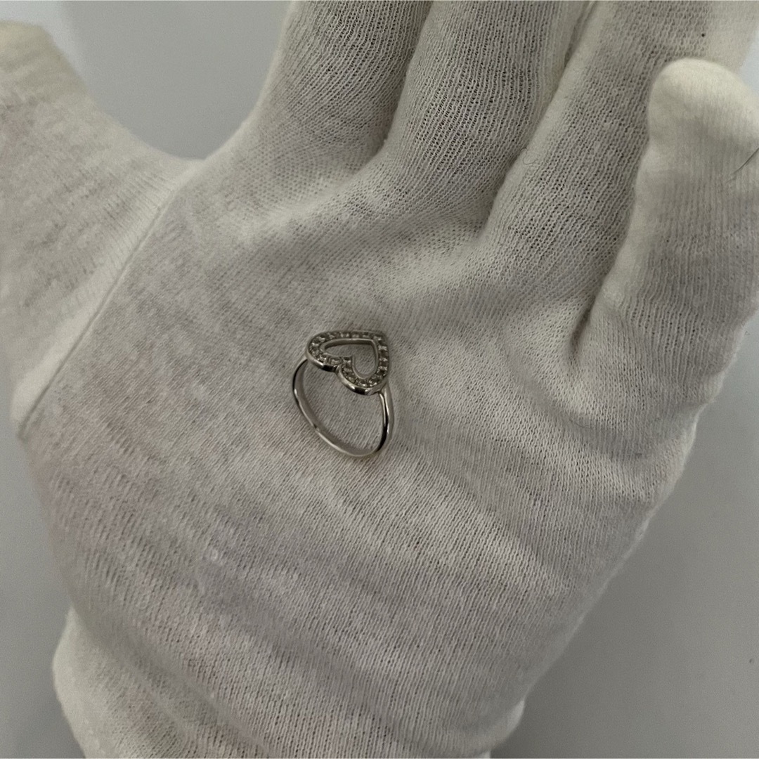 K18WG ダイヤ　ハート　デザイン　リング レディースのアクセサリー(リング(指輪))の商品写真