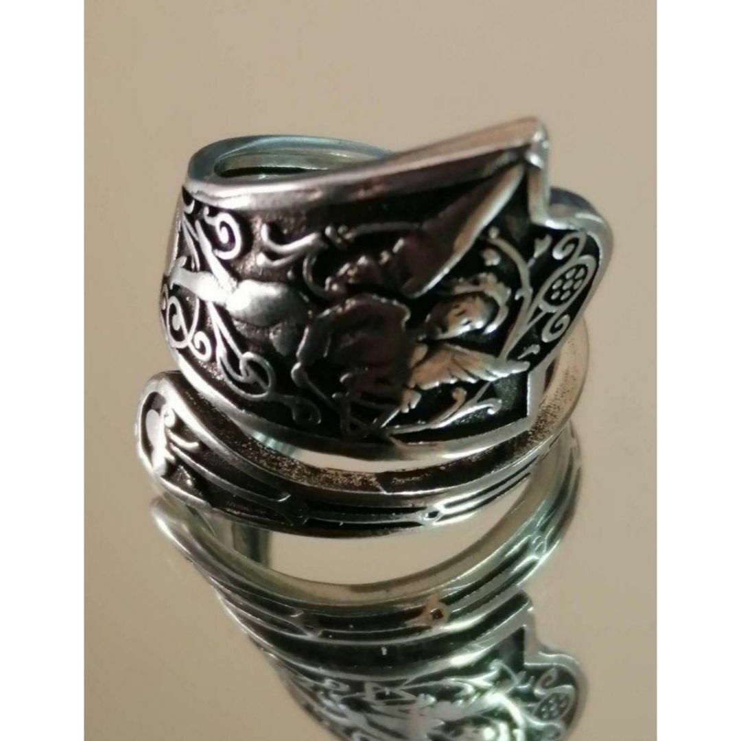 【SALE】リング レディース シルバー エンジェル 天使 合金 指輪 18号 レディースのアクセサリー(リング(指輪))の商品写真