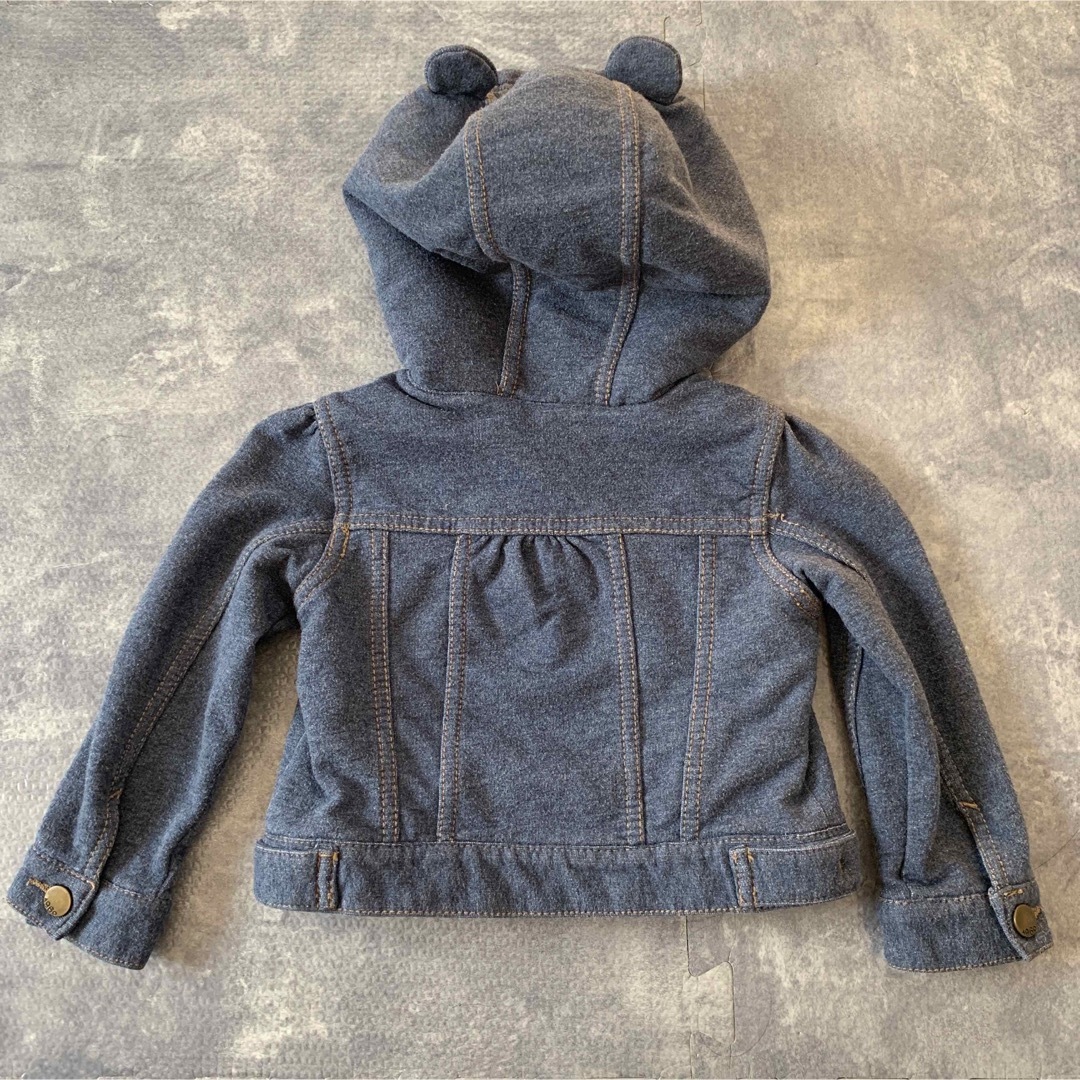 baby GAP もこもこ クマ耳 パーカー ジージャン デニム風 80cm キッズ/ベビー/マタニティのベビー服(~85cm)(ジャケット/コート)の商品写真