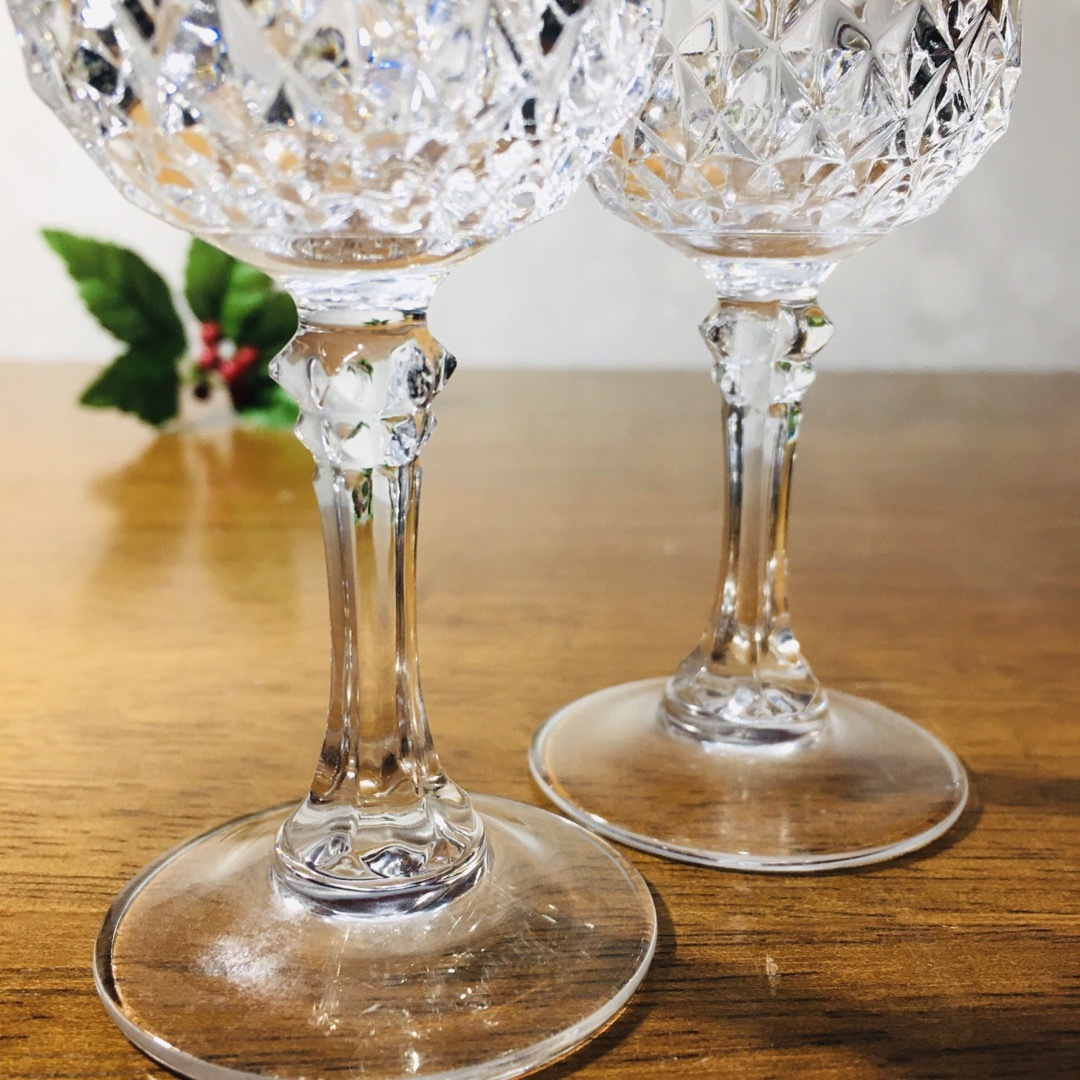 Cristal D'Arques(クリスタルダルク)の【美品】クリスタル ダルク フランス製 ロンシャン　ワイン・シェリーグラスペア インテリア/住まい/日用品のキッチン/食器(グラス/カップ)の商品写真