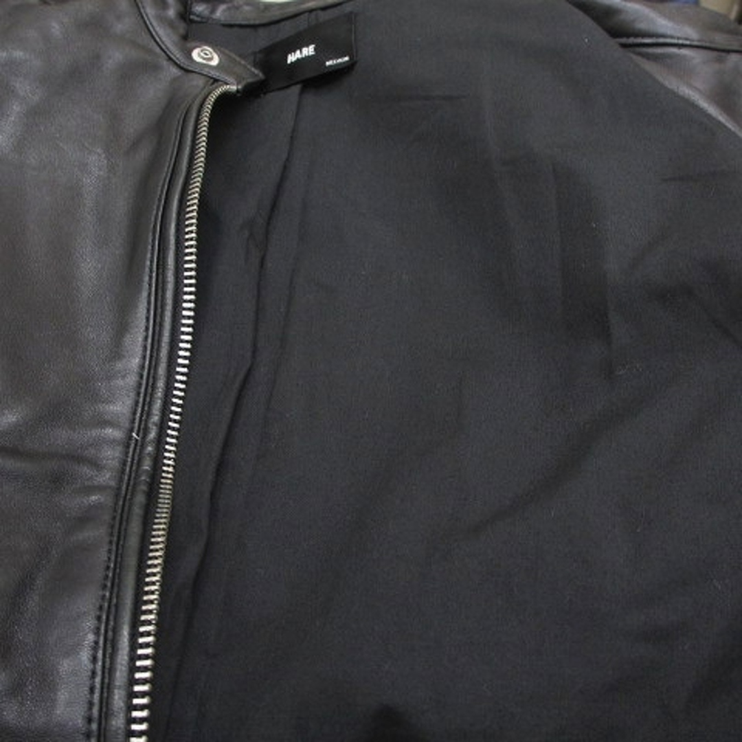 HARE(ハレ)のハレ シングルライダース ラムレザー 羊革 ジップアップ 無地 黒 ブラック M レディースのジャケット/アウター(その他)の商品写真