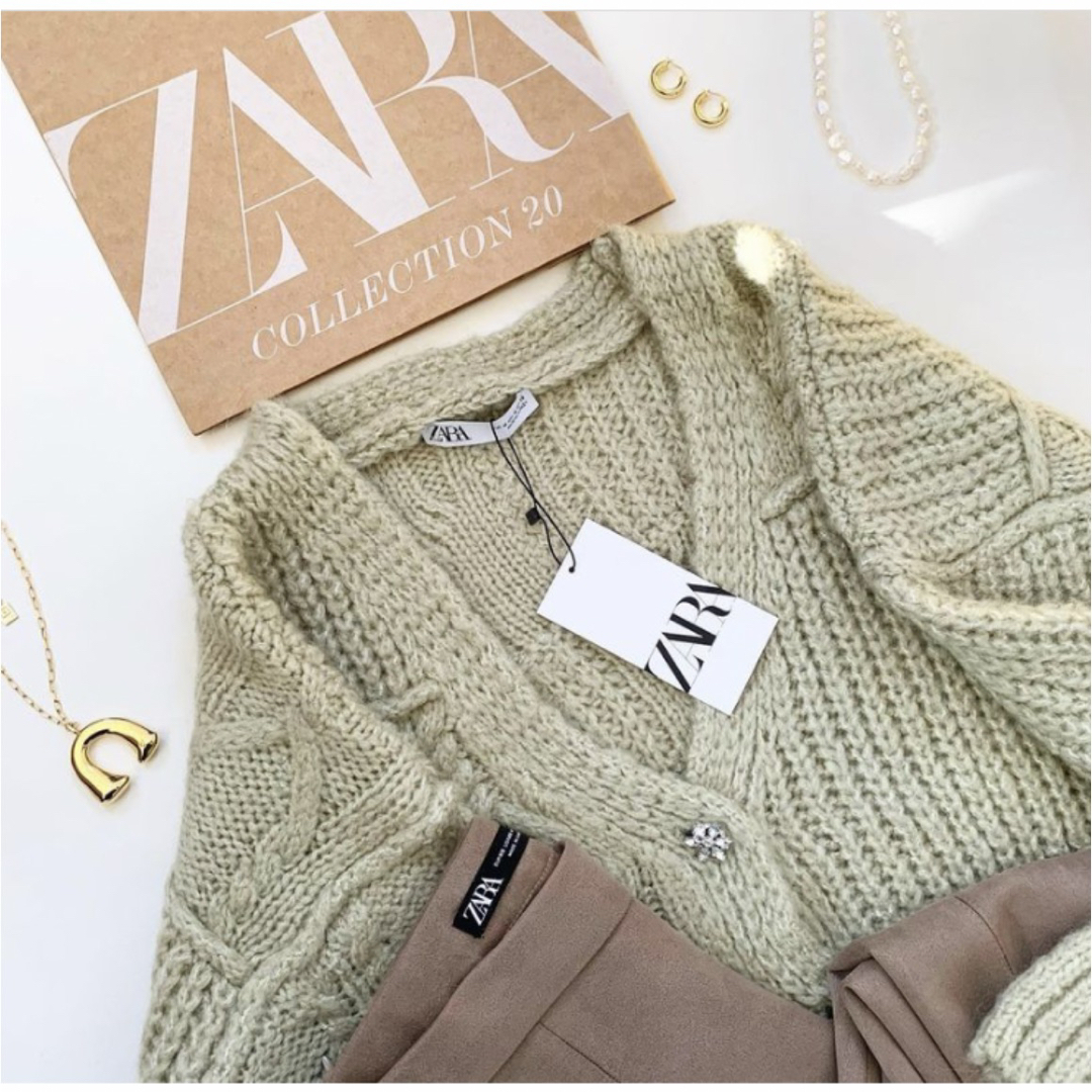 ZARA(ザラ)のパッチワークニットカーディガン☆ レディースのトップス(カーディガン)の商品写真