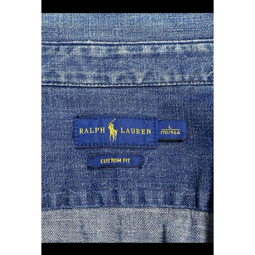 POLO RALPH LAUREN(ポロラルフローレン)のラルフローレン デニムシャツ ボタンダウン マルチカラーポニー NO1710 レディースのトップス(シャツ/ブラウス(長袖/七分))の商品写真