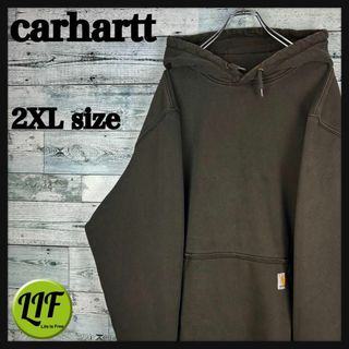 カーハート(carhartt)のカーハート ロゴタグ 肉厚 スウェットパーカー モスグリーン XXL(パーカー)