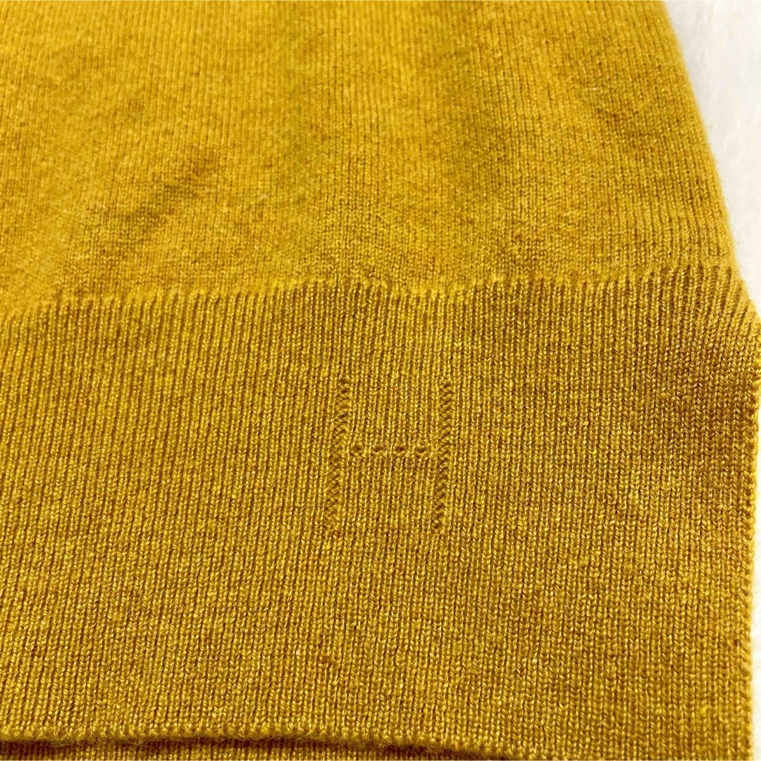 英国製 HERMES エルメス カシミヤ 100% クルーネック ニット 半袖 英国製 HERMES エルメス カシミヤ 100% クルーネック ニット 半袖