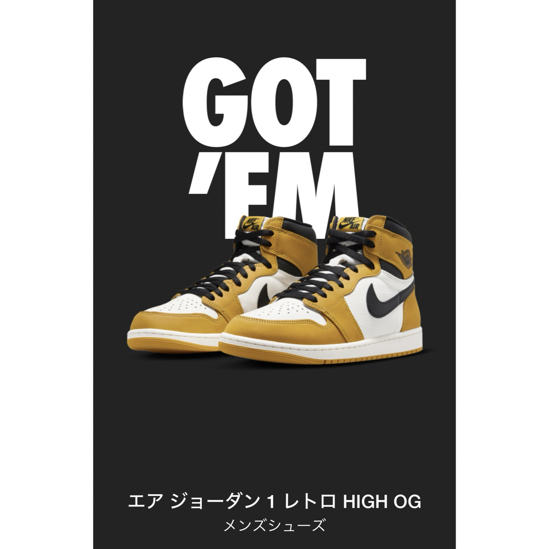 NIKE AJ1 retro high og "yellow Ochre"スニーカー