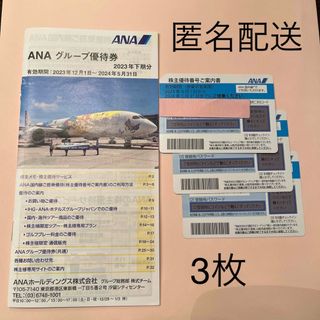 エーエヌエー(ゼンニッポンクウユ)(ANA(全日本空輸))のANA株主優待券3枚と割引冊子(航空券)