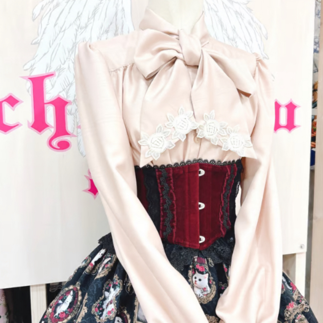 Angelic Pretty(アンジェリックプリティー)のアンシャンテリックアンシャンテリー　ノーブルリボンタイブラウス　ピンクラテ レディースのトップス(シャツ/ブラウス(長袖/七分))の商品写真