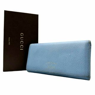 グッチ(Gucci)の良品 GUCCI グッチ 1910 長財布 水色 青 ブルー ボタンホック(その他)