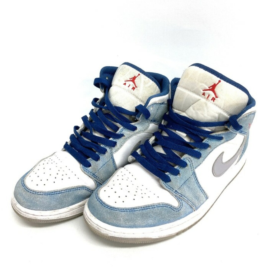 ★NIKE ナイキ DN3706-401 AIR JORDAN 1 MID SE WHITE エアジョーダン 1 ミッド SE ホワイト スニーカー ブルー size27cmUK8無し