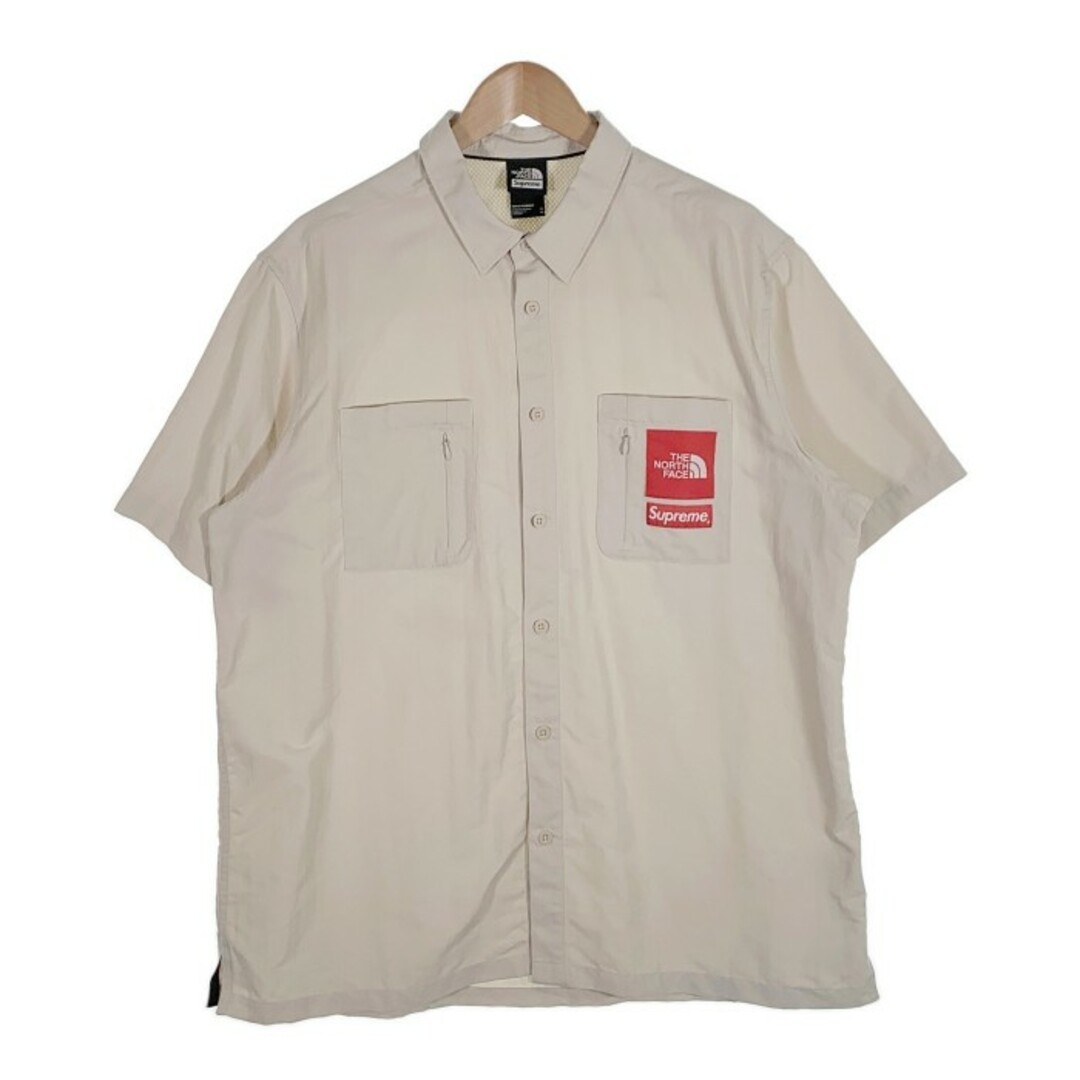 メンズSUPREME シュプリーム 22SS THE NORTH FACE ノースフェイス Trekking S/S Shirt トレッキングショートスリーブシャツ アイボリー NR02211I Size XL