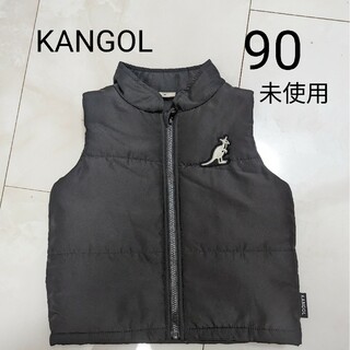 カンゴール(KANGOL)の未使用 90 KANGOL ダウンベスト 男女兼用 黒 ブラック(ジャケット/上着)