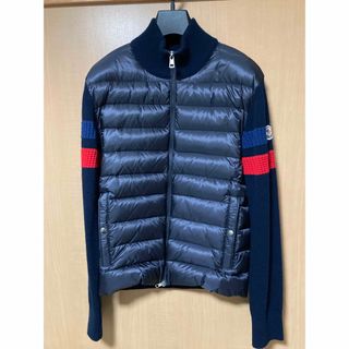 モンクレール(MONCLER)のモンクレール　ニット×ナイロン ダウンカーディガン トリコロール(ブルゾン)