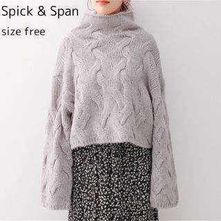 スピックアンドスパン(Spick & Span)のSpick and Spanケーブルショートプルオーバー フリー タートルネック(ニット/セーター)