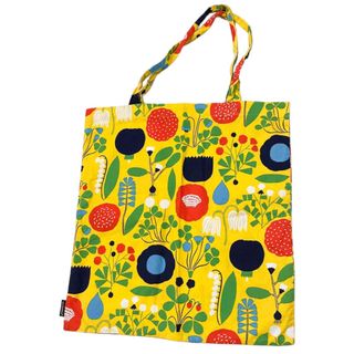 マリメッコ(marimekko)のマリメッコ エコバッグ　トートバッグ　アホンライタ　北欧 レア イエロー 廃盤(トートバッグ)