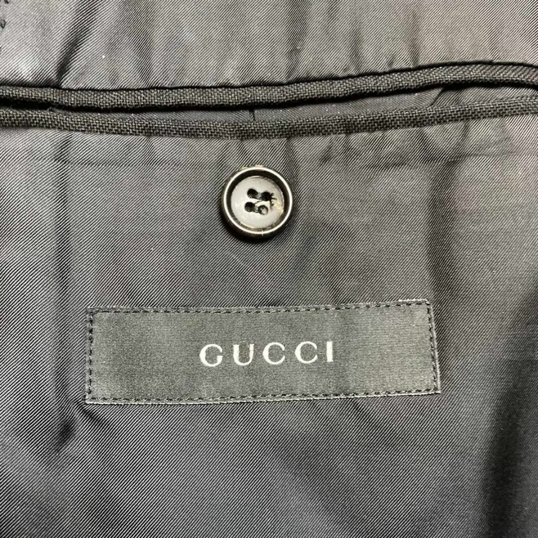 Gucci(グッチ)の数回使用 M グッチ ブレザー 黒 GGボタン ウール100% 44 ジャケット メンズのジャケット/アウター(テーラードジャケット)の商品写真