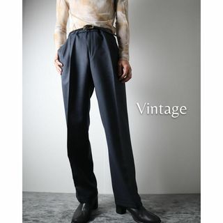 アートヴィンテージ(ART VINTAGE)の【vintage】クラスターストライプ 2タック ワイドスラックス 濃紺 W35(スラックス)