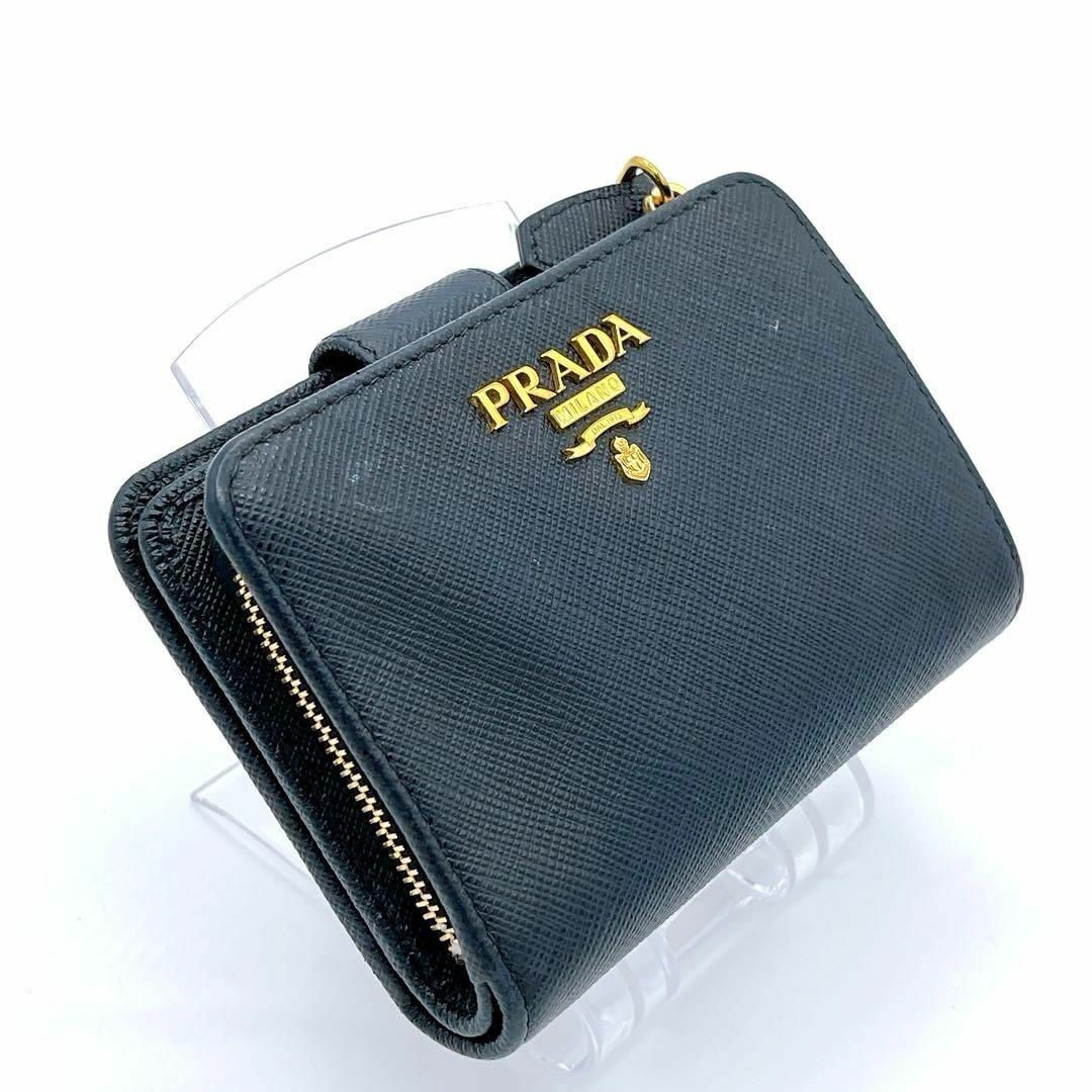 minaのブランド全商品プラダ 1ML018 サフィアーノ レザー 二つ折り財布 ブラック/レッド