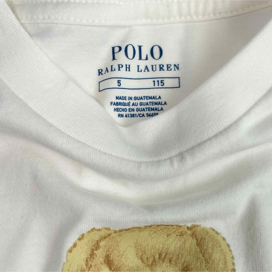 POLO RALPH LAUREN(ポロラルフローレン)のラスト1点◆少し訳あり◆ラルフローレンポロベアTシャツ オフホワイト 5/115 キッズ/ベビー/マタニティのキッズ服男の子用(90cm~)(Tシャツ/カットソー)の商品写真