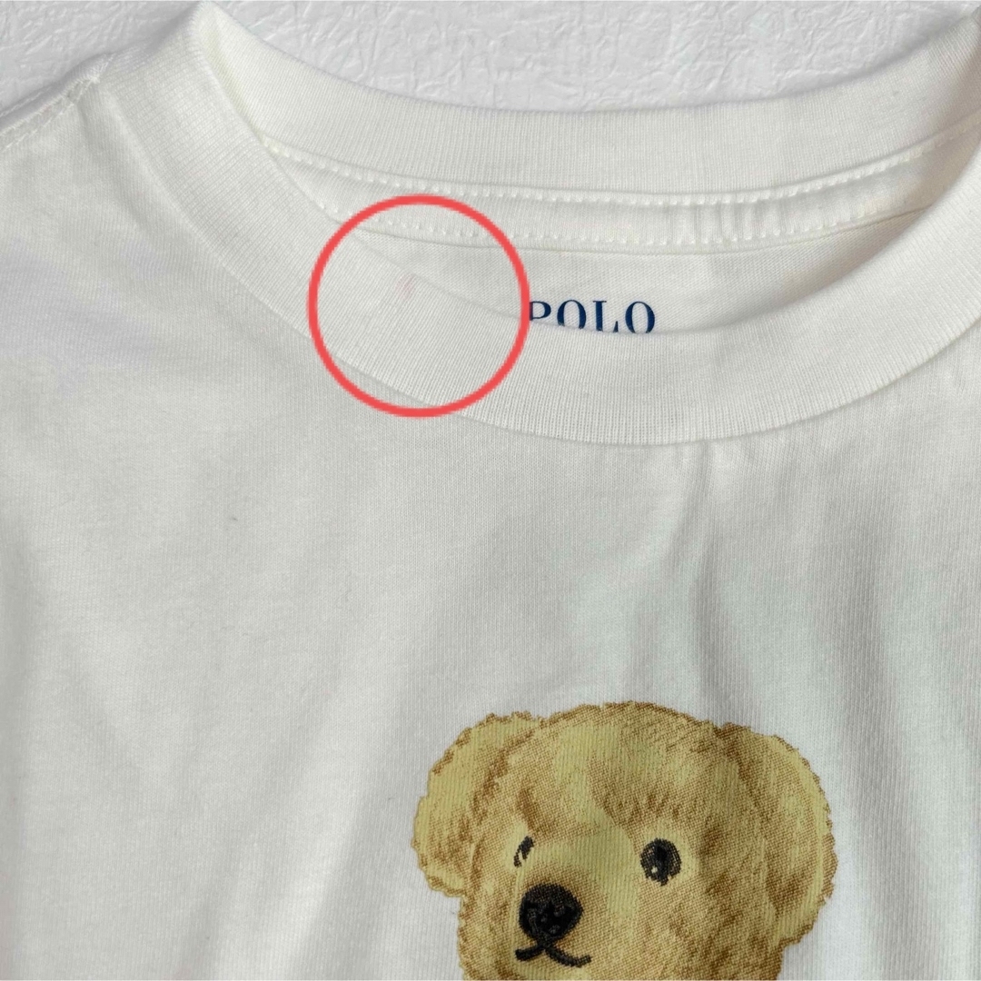 POLO RALPH LAUREN(ポロラルフローレン)のラスト1点◆少し訳あり◆ラルフローレンポロベアTシャツ オフホワイト 5/115 キッズ/ベビー/マタニティのキッズ服男の子用(90cm~)(Tシャツ/カットソー)の商品写真