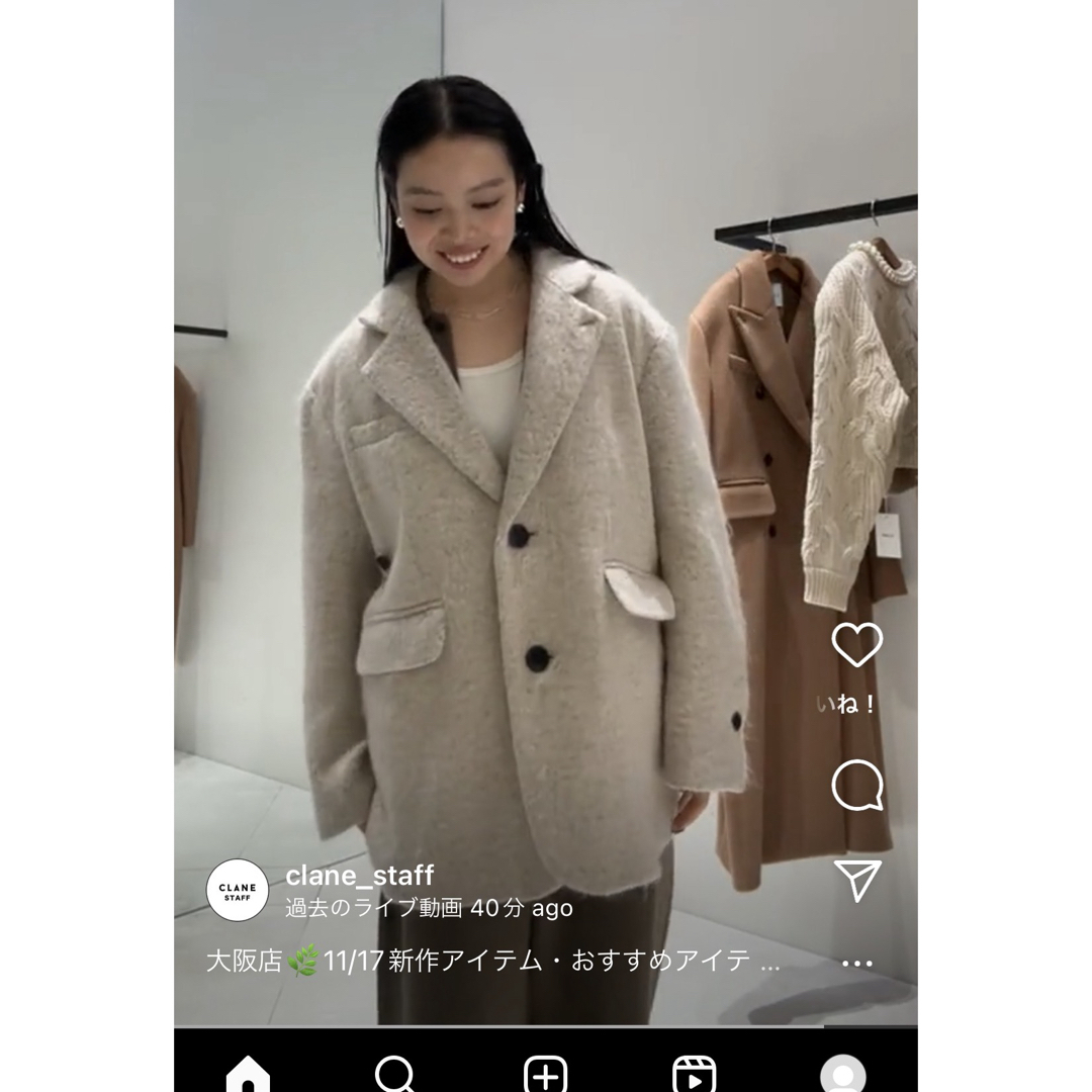 CLANE - CLANE MIX SHAGGY OVER TAILORED JACKETの通販 by お CLANE - CLANE MIX SHAGGY OVER TAILORED JACKETの通販 by お