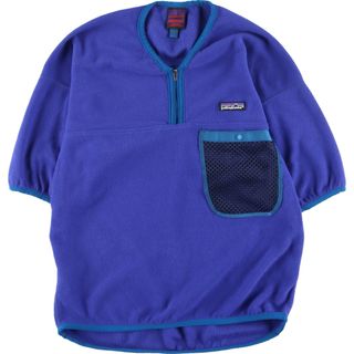 パタゴニア(patagonia)の古着 93年製 パタゴニア Patagonia CAPILENE キャプリーン 25570S3 カヤック カヌー 半袖 ハーフジップ フリースプルオーバー USA製 メンズM ヴィンテージ /eaa383042(その他)