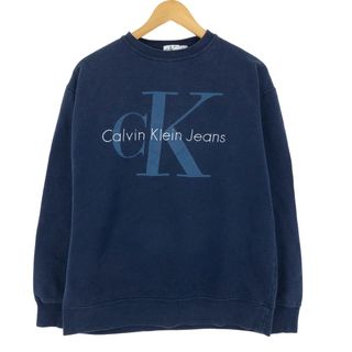 カルバンクライン(Calvin Klein)の古着 90年代 カルバンクライン Calvin klein JEANS ロゴスウェット トレーナー カナダ製 メンズS ヴィンテージ /eaa407453(スウェット)