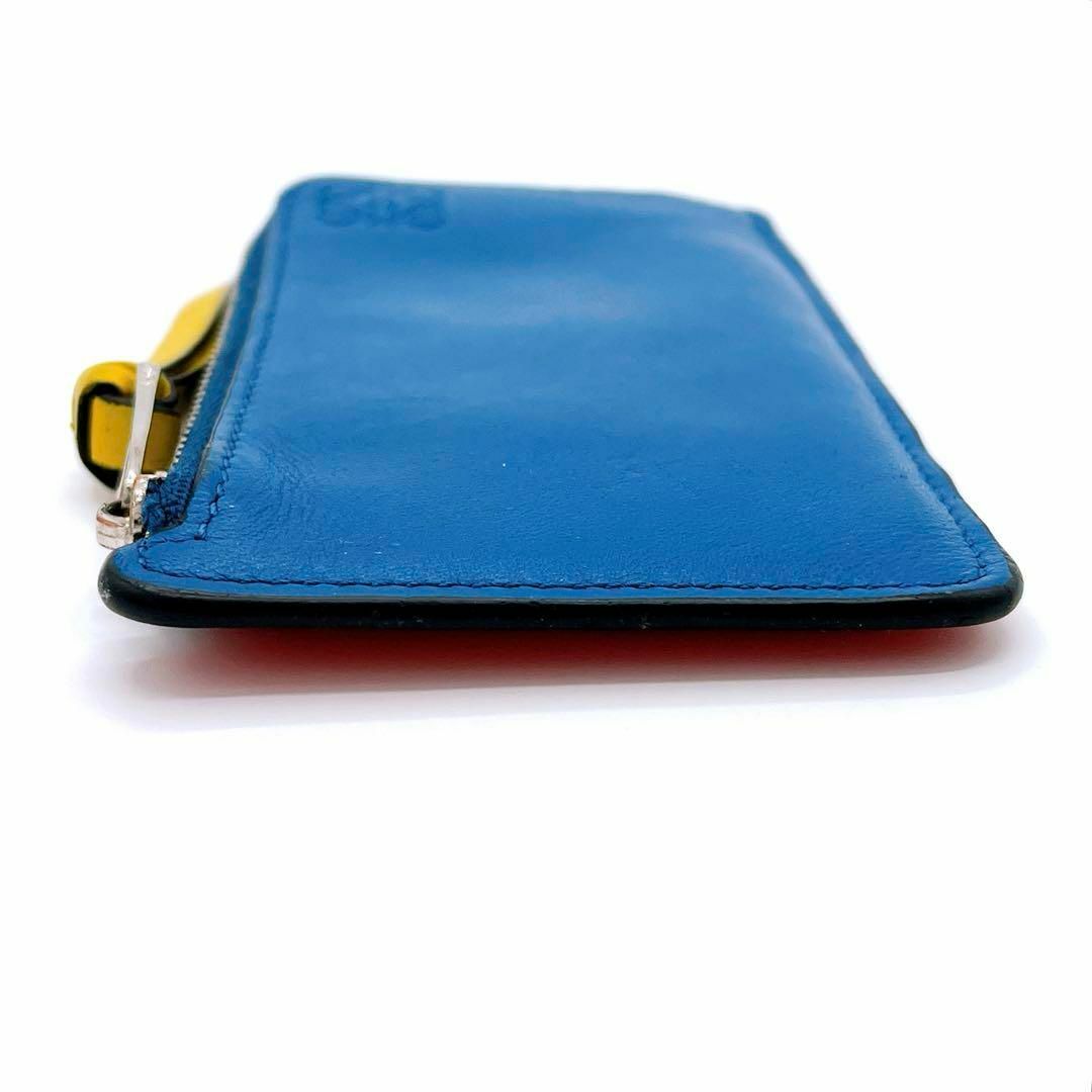 LOEWE(ロエベ)のロエベ LOEWEレザー コインケース　ミニ財布　カードケース　ブルー/イエロー レディースのファッション小物(財布)の商品写真