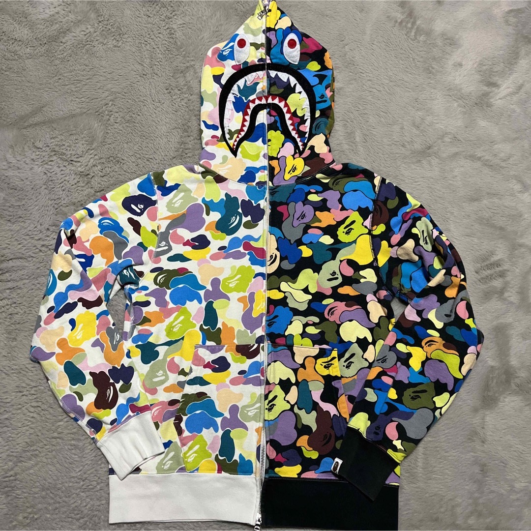 パーカーAPE BAPE KAWS MULTI CAMO SHARK シャークパーカー