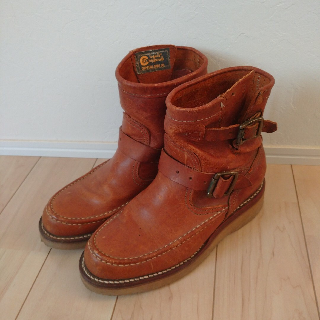 チペワ　エンジニアブーツ　ショートブーツ　ブラウン　24 メンズの靴/シューズ(ブーツ)の商品写真