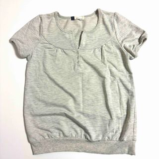 ネイビーナチュラル(navy natural)の● NAVY NATURAL ネイビーナチュラル  ボタン Tシャツ  L ●(Tシャツ(半袖/袖なし))