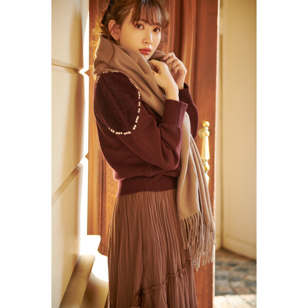 Her lip to - Herlipto HLT Cashmere-blend Fringe Scarfの通販 Her lip to - Herlipto HLT Cashmere-blend Fringe Scarfの通販