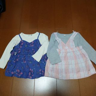 ブランシェス(Branshes)のブランシェス 重ね着風チュニック 90cm 2枚セット(ワンピース)