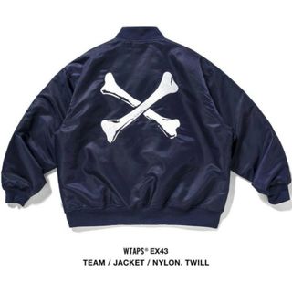 ダブルタップス(W)taps)のwtaps TEAM JACKET/NYLON.TWILL NAVY Lサイズ(スタジャン)